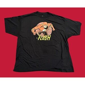 The Flash T-Shirt DC Comics Superhero Mad Engine Black Big & Tall Men's 5XL Y2K